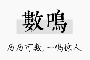 数鸣名字的寓意及含义