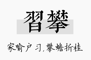 习攀名字的寓意及含义