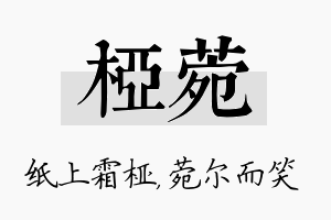 桠菀名字的寓意及含义