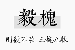 毅槐名字的寓意及含义