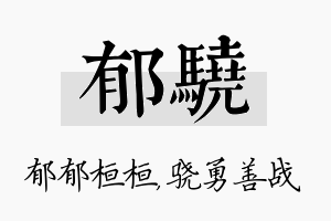 郁骁名字的寓意及含义