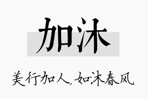 加沐名字的寓意及含义