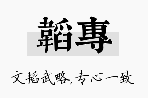 韬专名字的寓意及含义