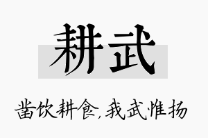 耕武名字的寓意及含义