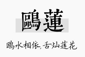 鸥莲名字的寓意及含义