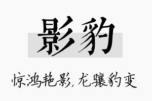 影豹名字的寓意及含义