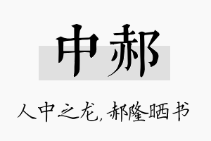 中郝名字的寓意及含义