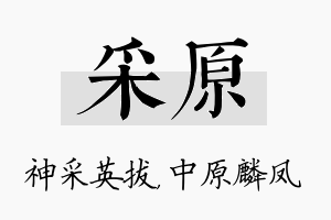 采原名字的寓意及含义