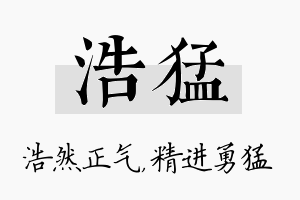 浩猛名字的寓意及含义