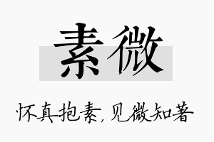 素微名字的寓意及含义