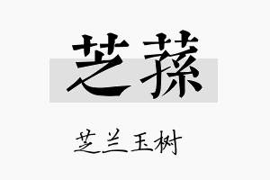 芝荪名字的寓意及含义