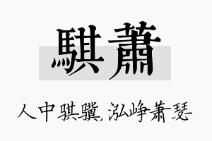 骐萧名字的寓意及含义