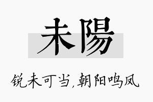 未阳名字的寓意及含义