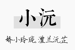 小沅名字的寓意及含义