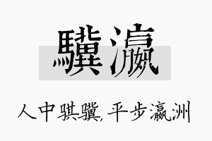 骥瀛名字的寓意及含义