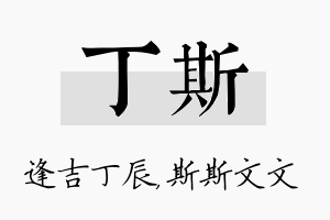 丁斯名字的寓意及含义