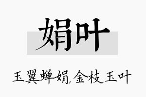 娟叶名字的寓意及含义