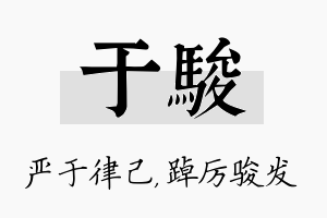 于骏名字的寓意及含义