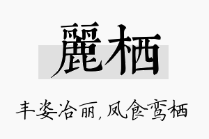 丽栖名字的寓意及含义