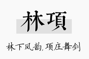 林项名字的寓意及含义