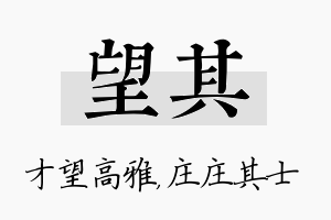 望其名字的寓意及含义