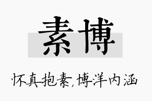 素博名字的寓意及含义