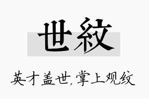 世纹名字的寓意及含义