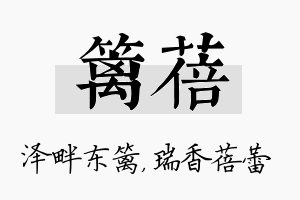 篱蓓名字的寓意及含义