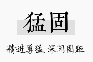 猛固名字的寓意及含义