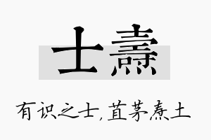 士焘名字的寓意及含义