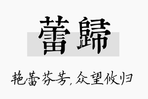 蕾归名字的寓意及含义