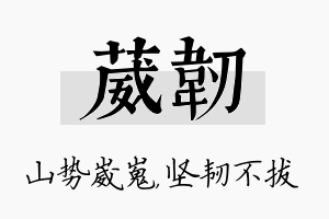 葳韧名字的寓意及含义