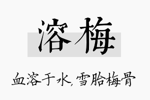 溶梅名字的寓意及含义