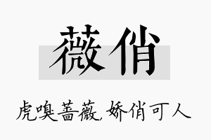 薇俏名字的寓意及含义