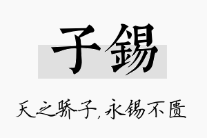 子锡名字的寓意及含义