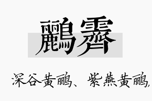 鹂霁名字的寓意及含义