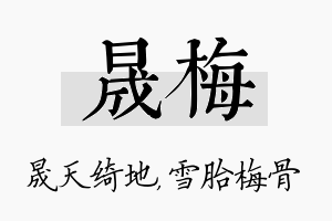 晟梅名字的寓意及含义