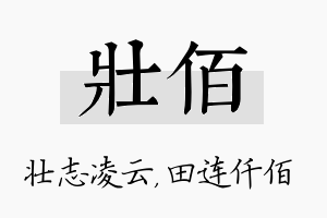 壮佰名字的寓意及含义