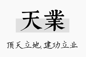 天业名字的寓意及含义