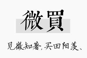 微买名字的寓意及含义