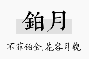 铂月名字的寓意及含义