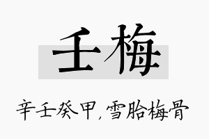 壬梅名字的寓意及含义