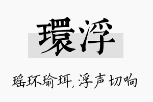 环浮名字的寓意及含义