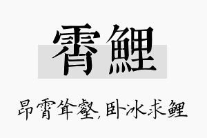 霄鲤名字的寓意及含义