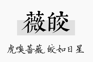 薇皎名字的寓意及含义