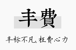 丰费名字的寓意及含义