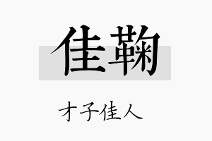 佳鞠名字的寓意及含义