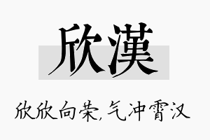 欣汉名字的寓意及含义