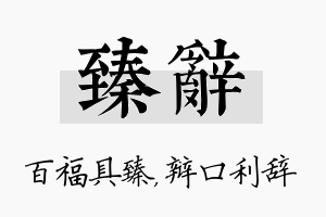 臻辞名字的寓意及含义