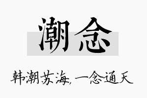 潮念名字的寓意及含义